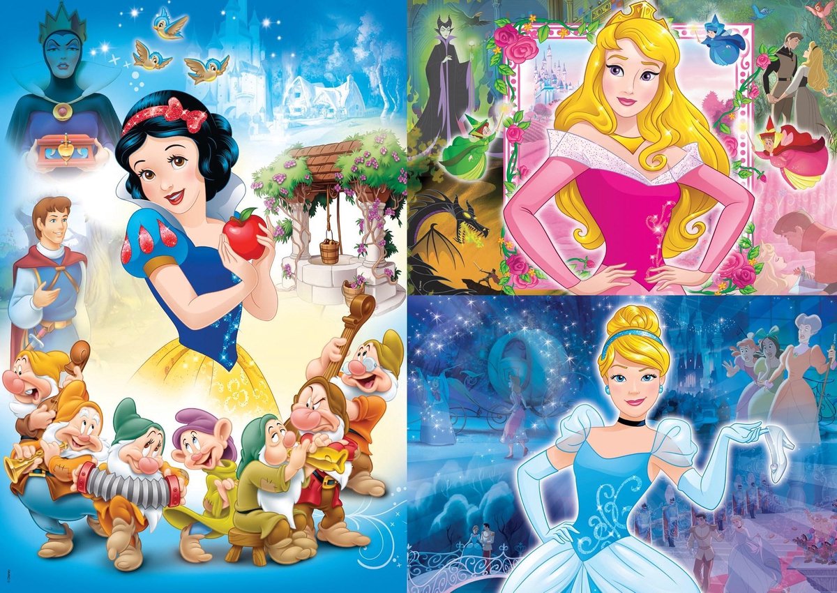 Clementoni Disney Princess Legpuzzel 3 Puzzels 48 Stukjes