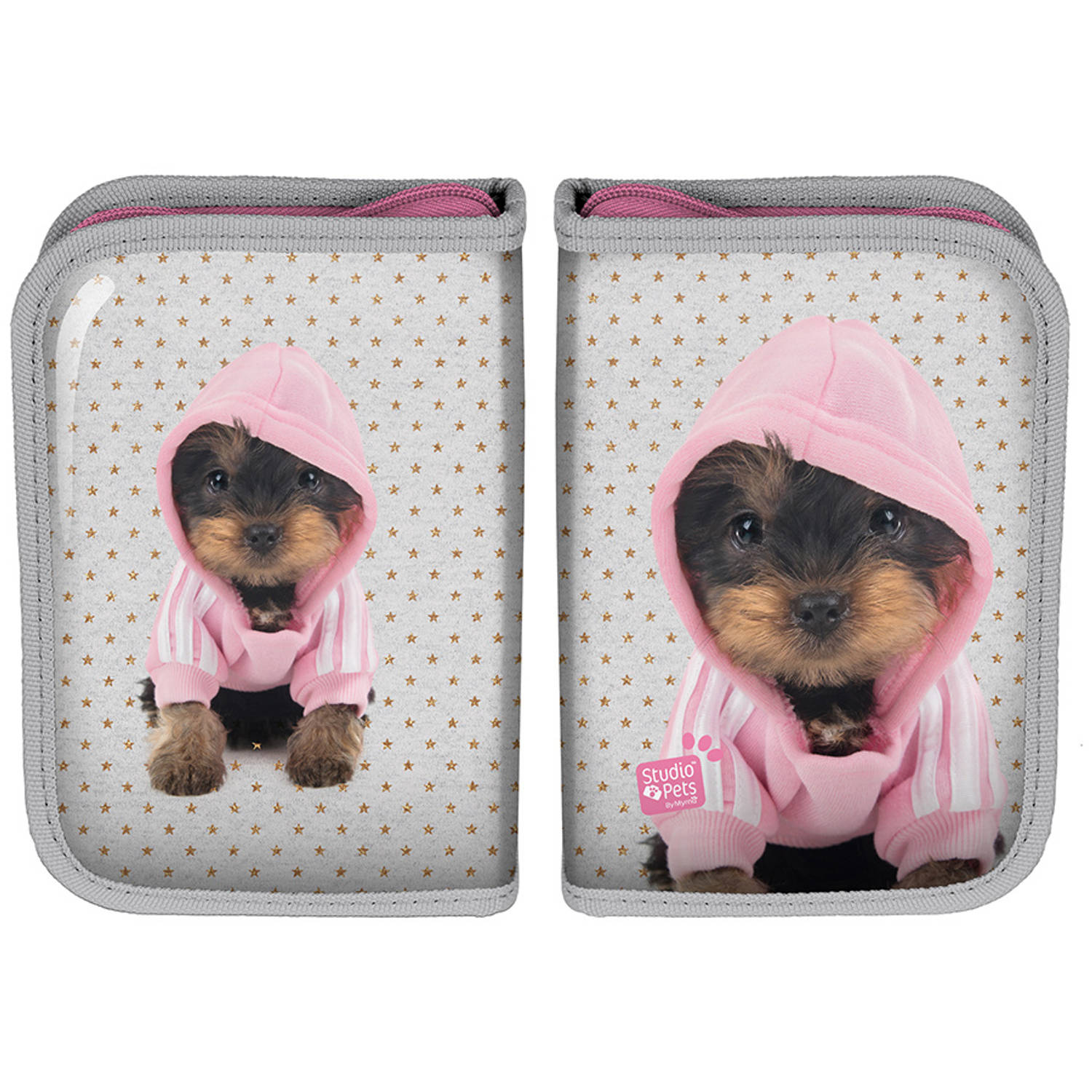 Studio Pets Hooded Puppy - Gevuld Etui - 19.5 Cm - Multi