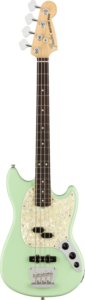 Fender American Performer Mustang Bass Satin Surf Green RW