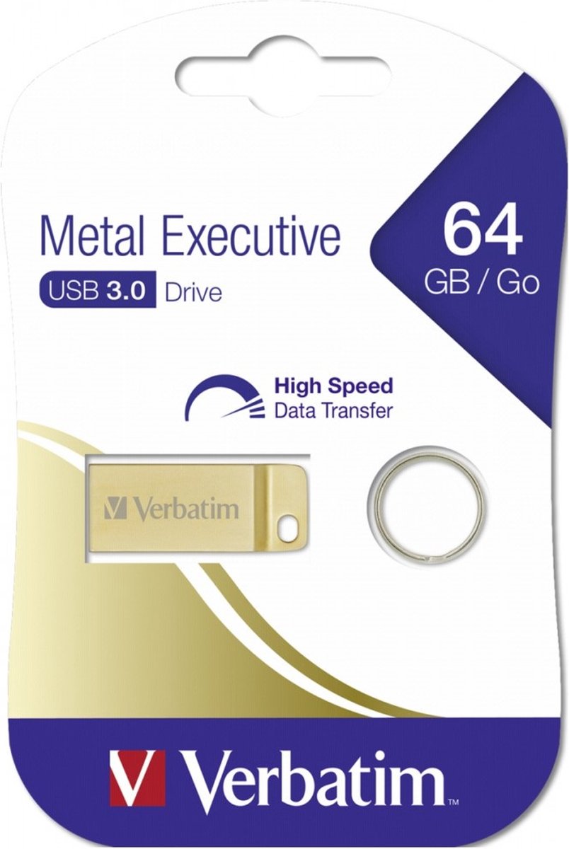 Verbatim USB-sticks 64GB Metal Executive USB 3.0 Flash Drive � Gold