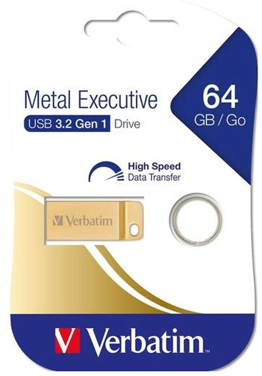 Verbatim USB-sticks 64GB Metal Executive USB 3.0 Flash Drive � Gold