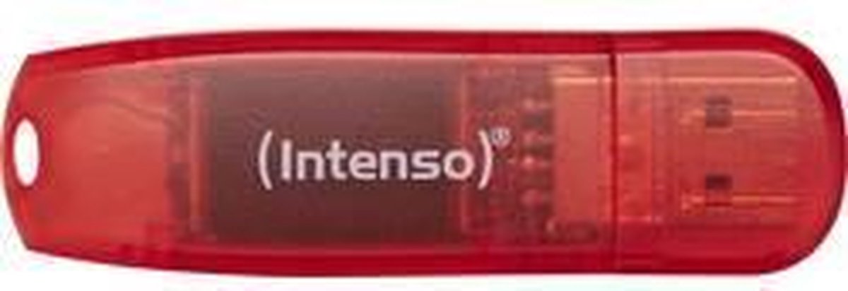 Intenso Rainbow USB flash drive 128 GB USB Type-A 2.0, Transparant - Rood