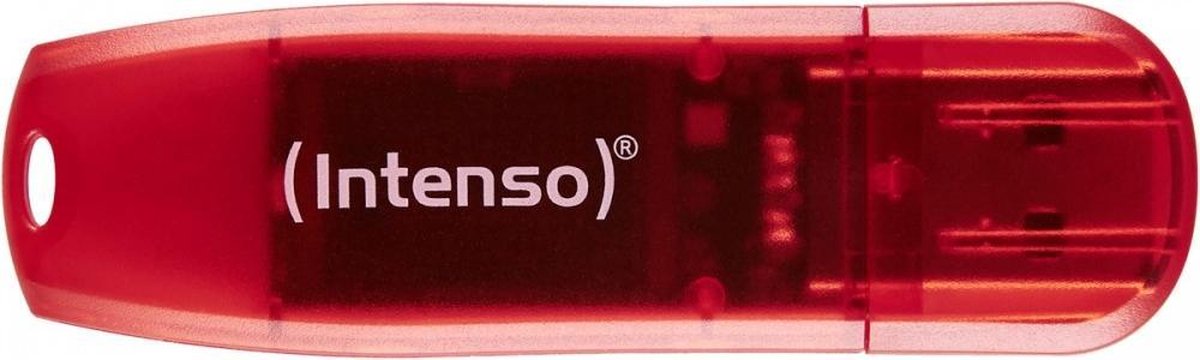 Intenso Rainbow USB flash drive 128 GB USB Type-A 2.0, Transparant - Rood