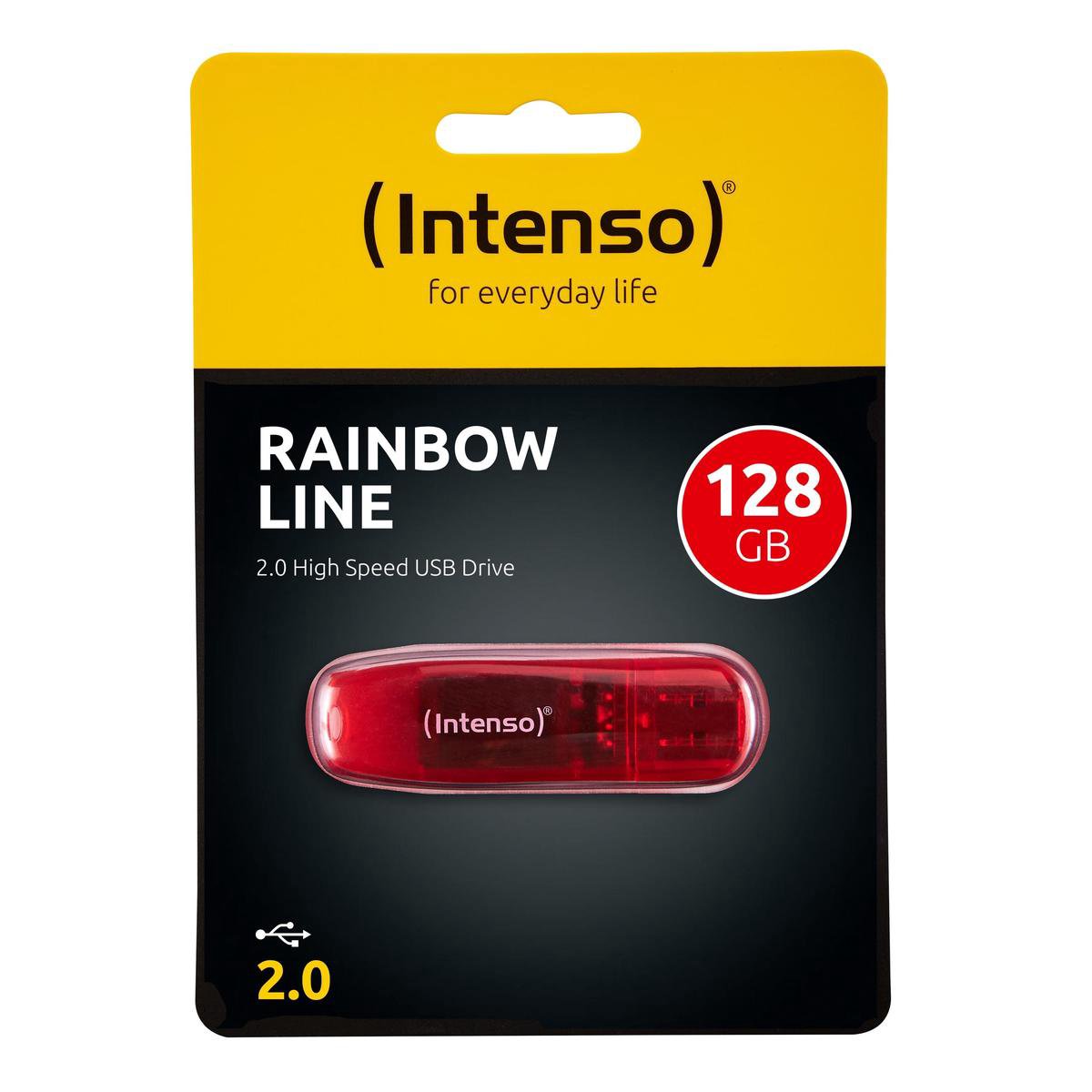 Intenso Rainbow USB flash drive 128 GB USB Type-A 2.0, Transparant - Rood