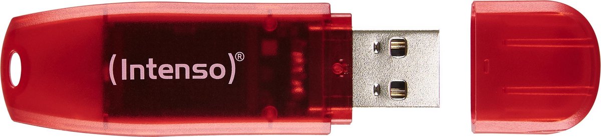 Intenso Rainbow USB flash drive 128 GB USB Type-A 2.0, Transparant - Rood