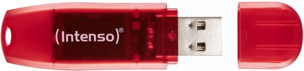 Intenso Rainbow USB flash drive 128 GB USB Type-A 2.0, Transparant - Rood