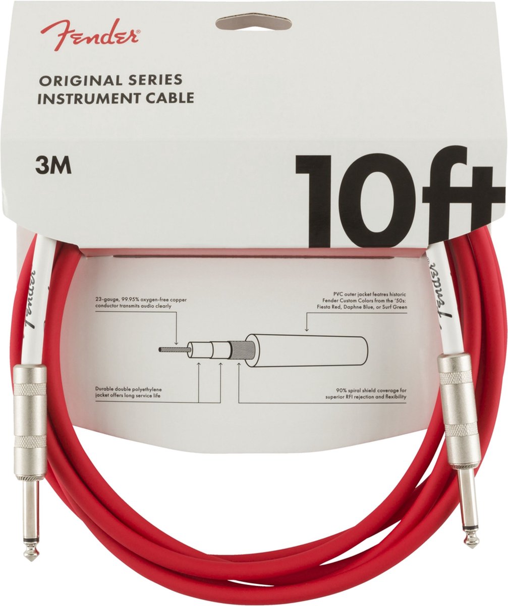 Fender Original Cables instrumentkabel 3m Fiesta Red