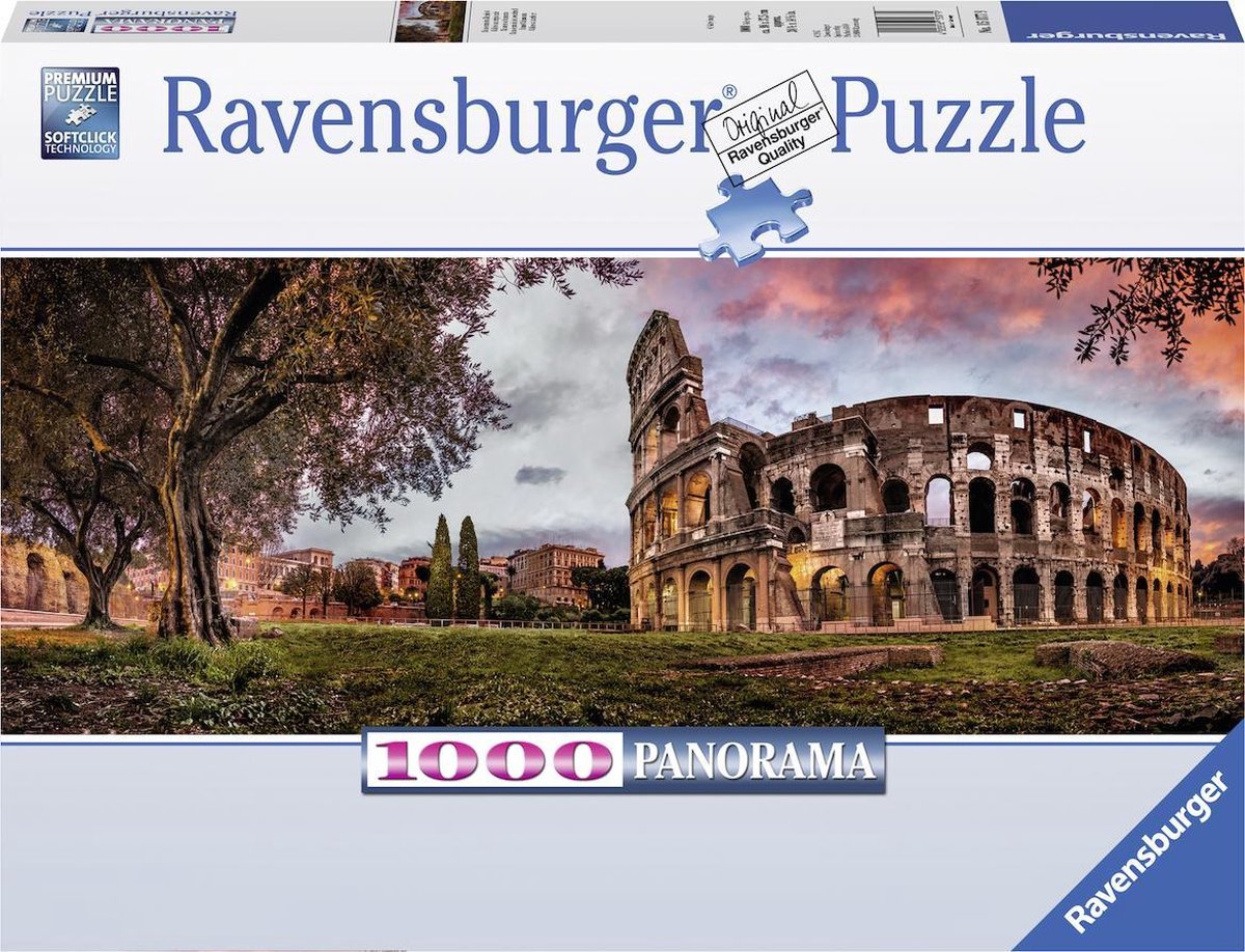 Ravensburger Puzzel Panorama Colosseum In Het Avondrood - 1000 Stukjes