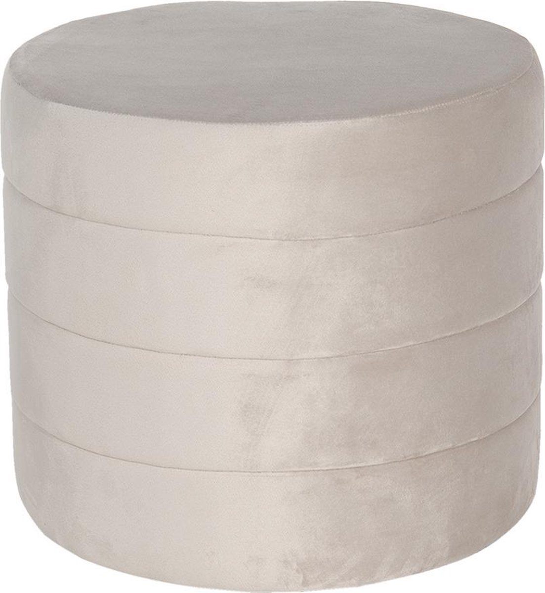 Clayre & Eef Poef 64727be Ø 40*35 Cm - Hout / Textiel Hocker - Beige