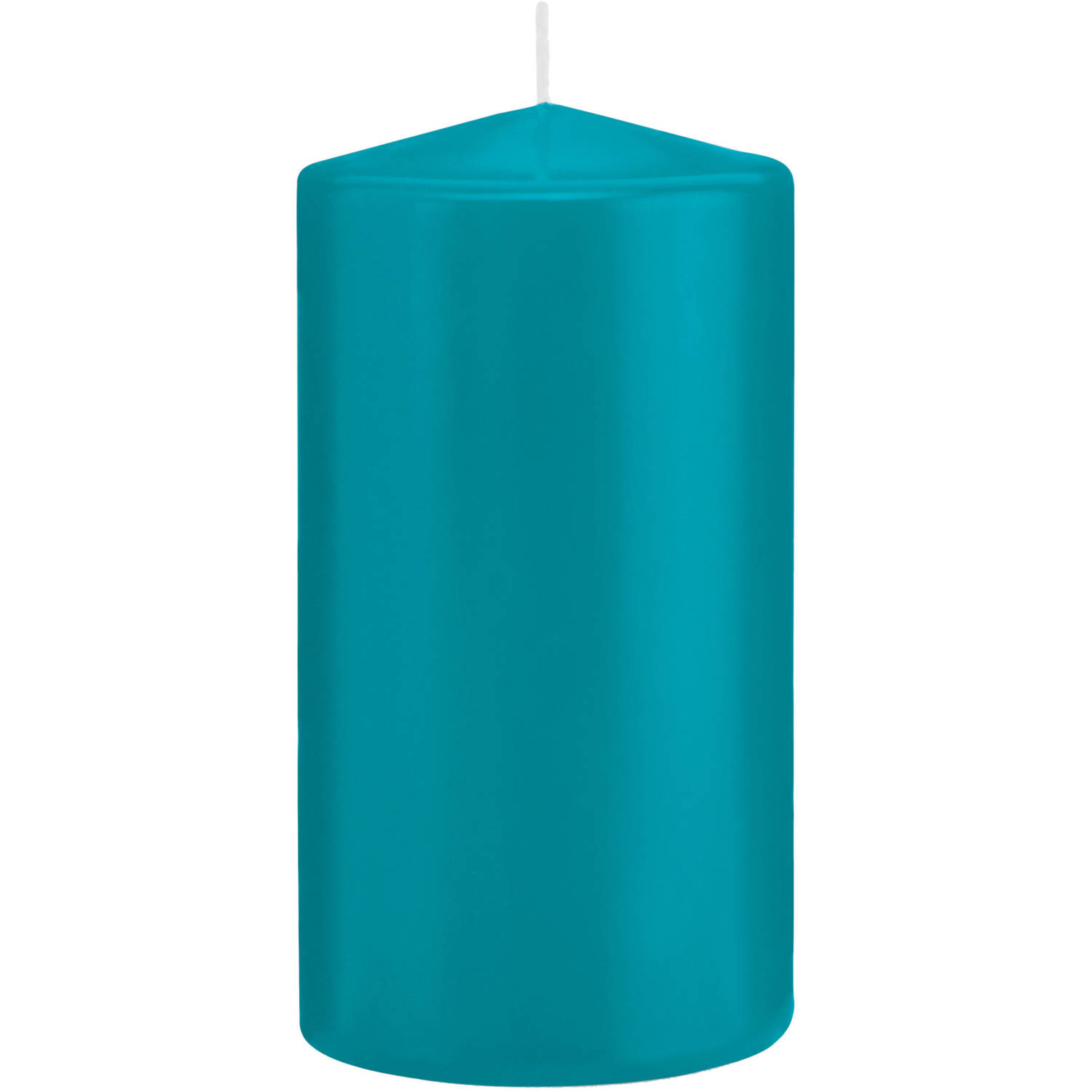 Trend Candles 1xe Cilinderkaarsen/stompkaarsen 8 X 15 Cm 69 Branduren - Geurloze Kaarsen Turkoois - Stompkaarsen - Turquoise