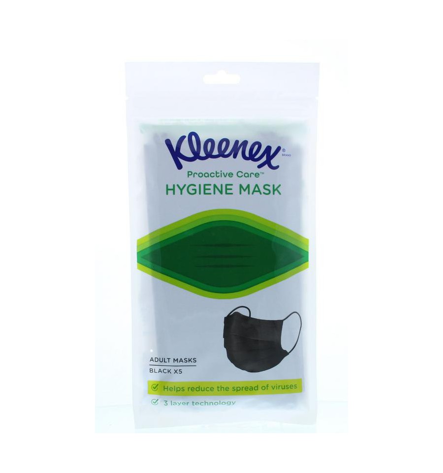 Kleenex Pro-active Mondmaskers 3 Laags-adults - Negro