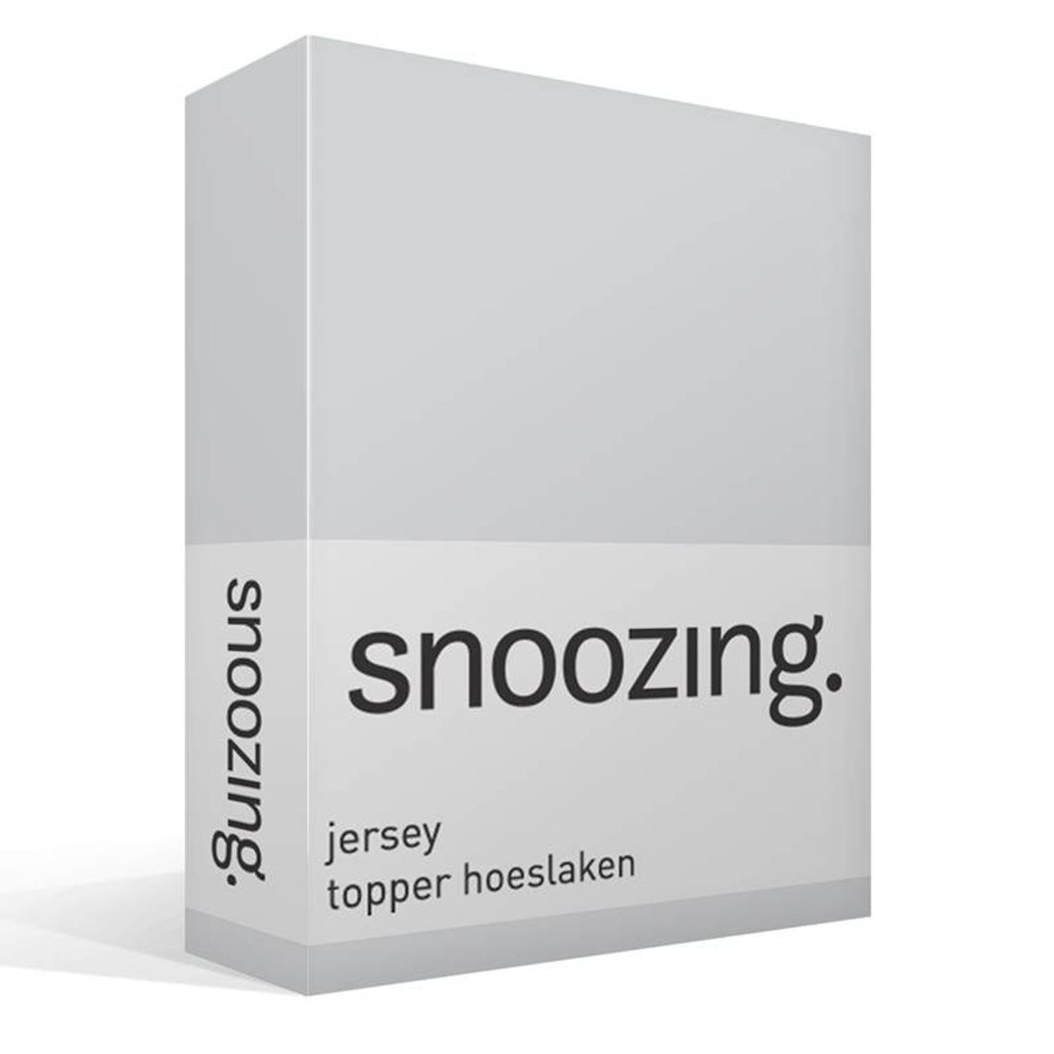 Snoozing Jersey - Topper Hoeslaken - Katoen - 200x210/220 - - Grijs