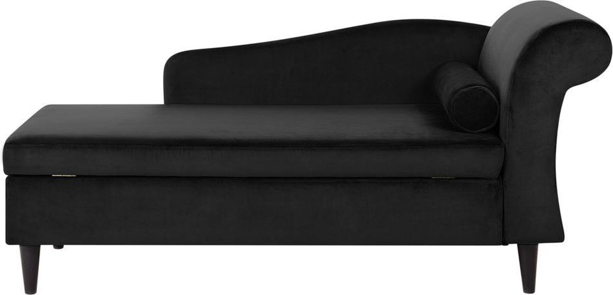 Beliani Luiro Chaise Longue Fluweel 70 X 160 Cm - Negro