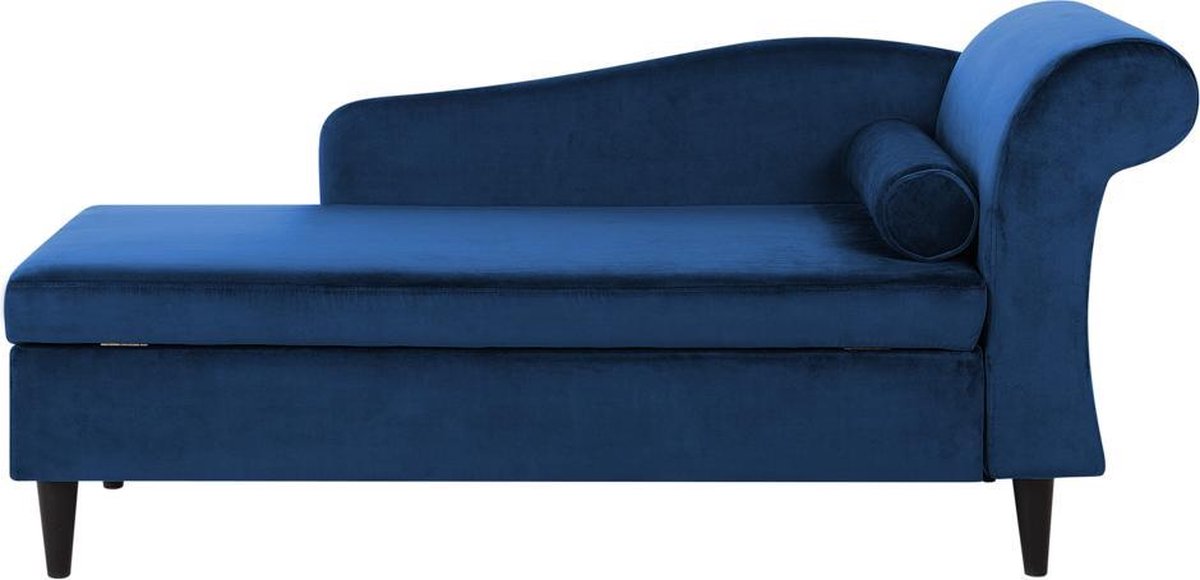 Beliani Luiro Chaise Longue Fluweel 70 X 160 Cm - Azul