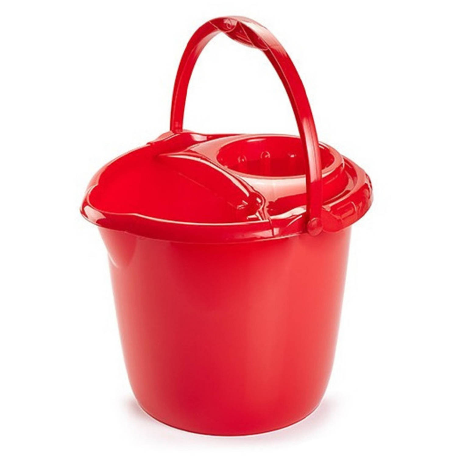 Forte Plastics Rode Dweilemmer/mopemmer 15 Liter 38 X 34 Cm - Vloer Reinigen - Kunststof/plastic Dweil Emmer - Rood