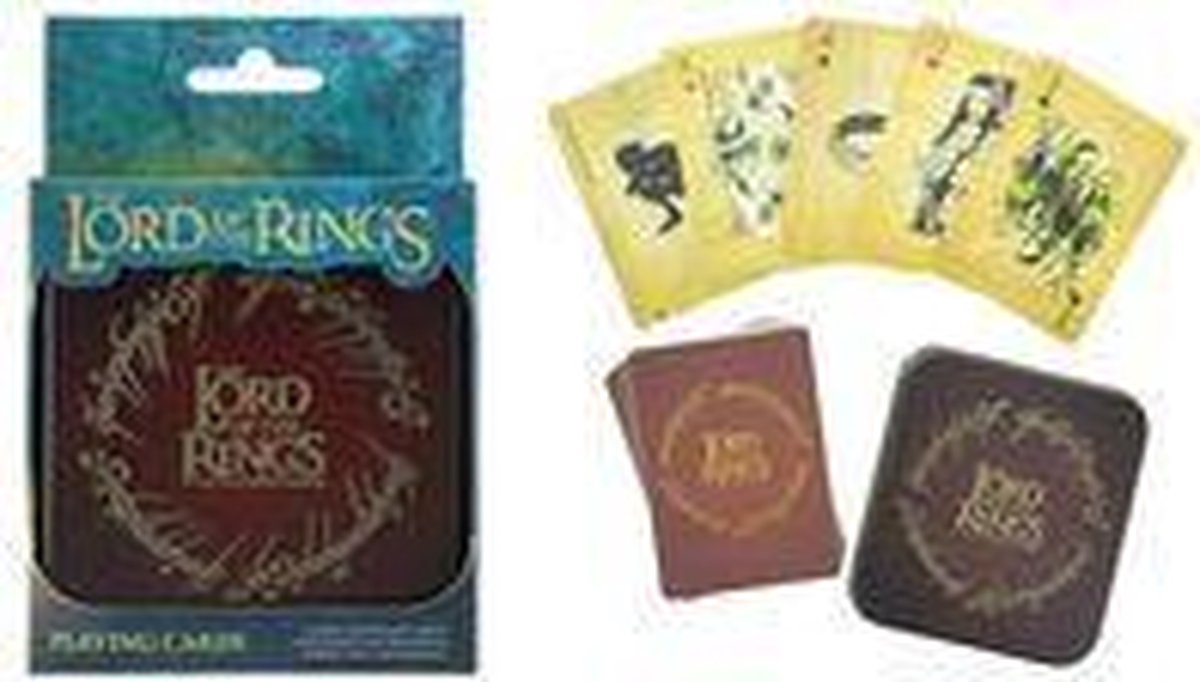 Paladone Speelkaarten Lord Of The Rings/beige 56-delig - Bruin
