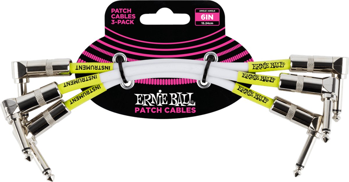 Ernie Ball 6051 patchkabel 15 cm wit (3 stuks)