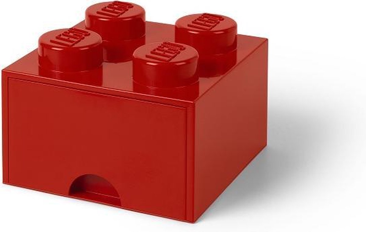 Lego Brick 4 Opberglade - - Rojo