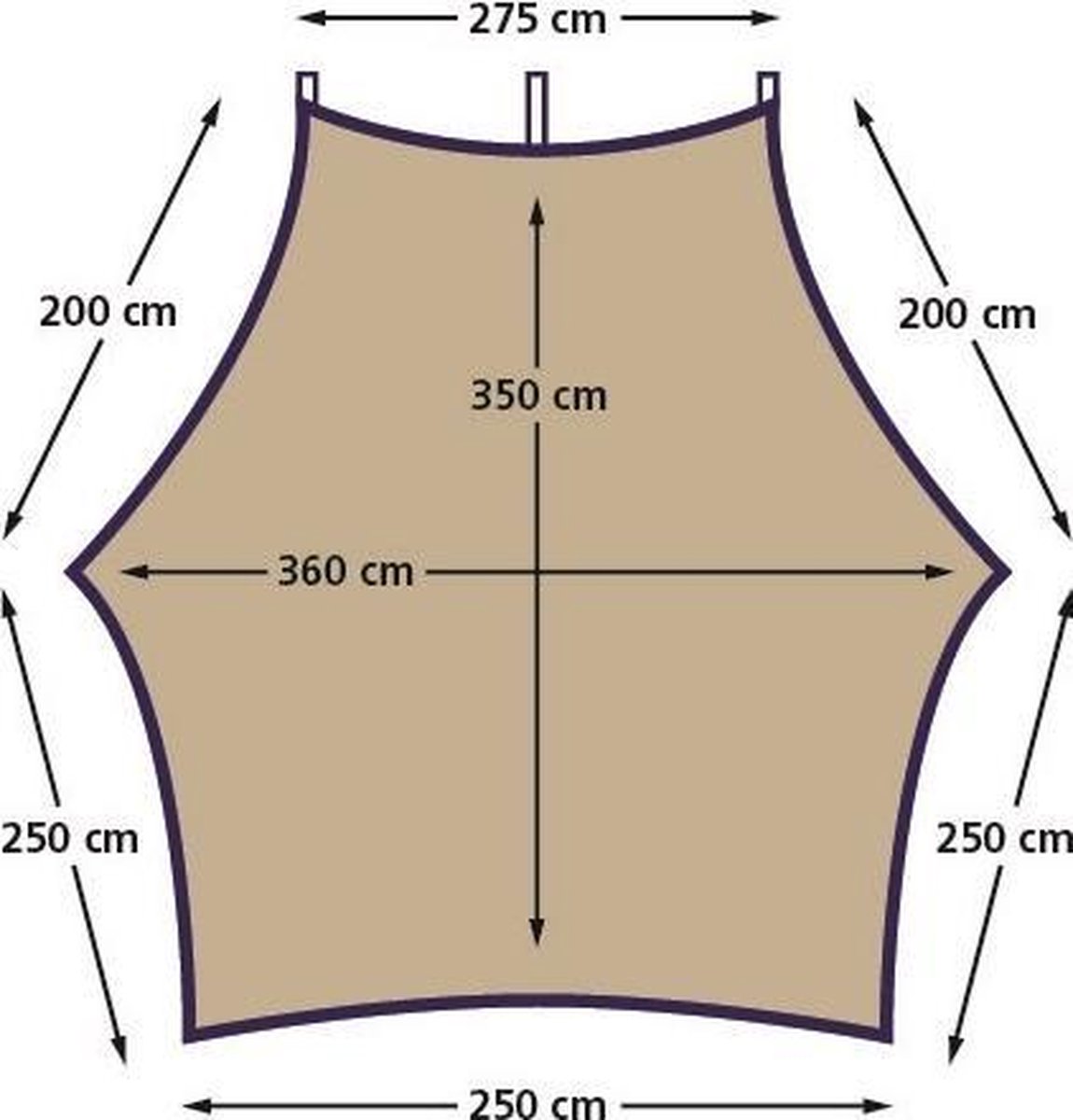 Eurotrail Tarp Carside Safari zonnescherm/Marineblauw - Beige