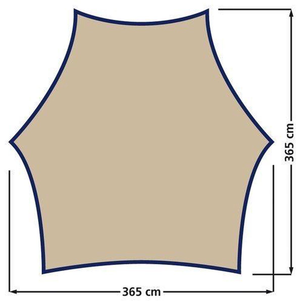 Eurotrail Tarp Carside Safari zonnescherm/Marineblauw - Beige