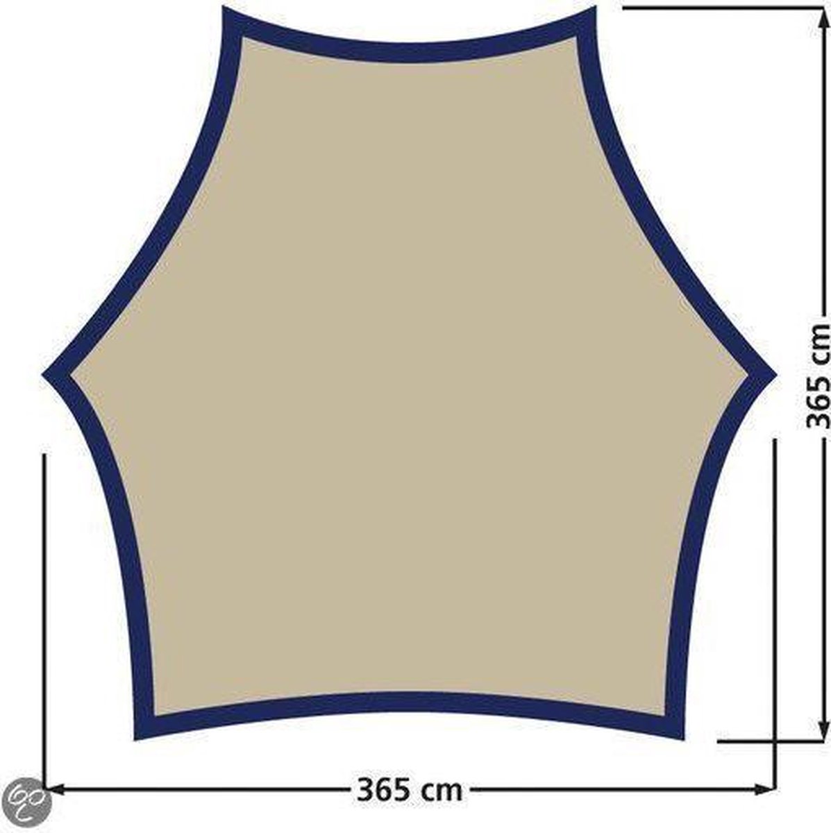 Eurotrail Tarp Carside Safari zonnescherm/Marineblauw - Beige