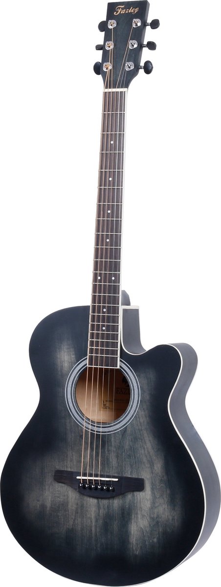 Fazley W55-COL-BK ColourTune western gitaar zwart