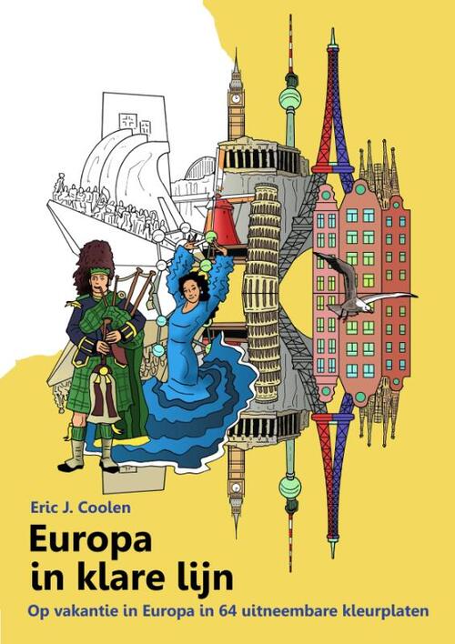 Europa in klare lijn kleurboek