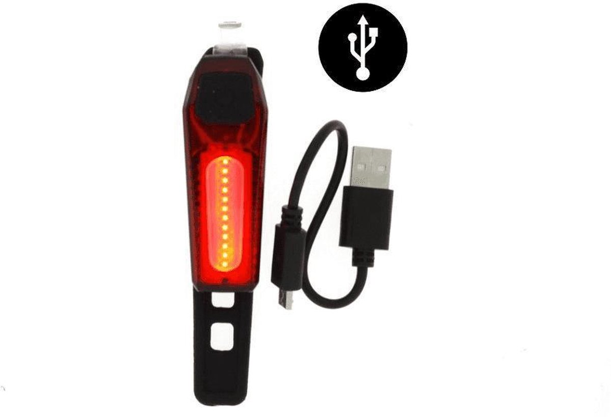 Benson Fietslicht COB USB Oplaadbaar - Rood / - Wit