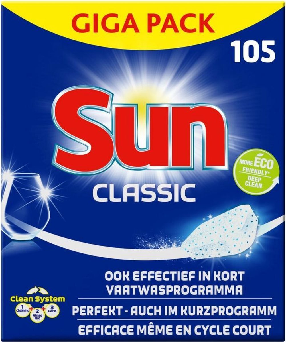 Sun Vaatwastabletten, Classic - 105 stuks