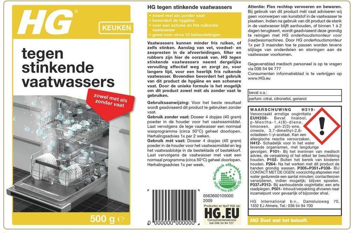 Hg Tegen Stinkende Vaatwasser - 500 Gram