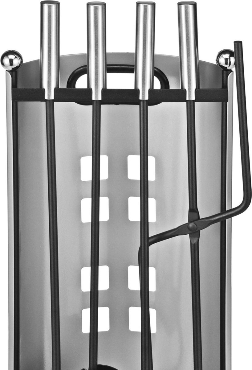 Huismerk Premium Houtkachel Set Met RVS Handvat - 5 Delig - Silver