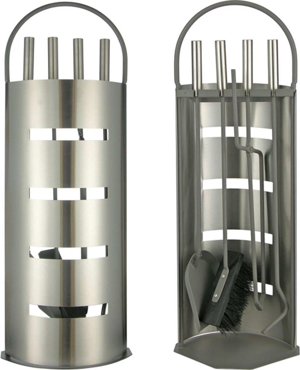 Huismerk Premium Houtkachel Set Met RVS Handvat - 5 Delig - Silver
