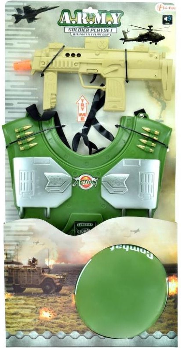 Toi-Toys Toi Toys Verkleedset Soldaat Met Accessoires - 3 Delig - Groen