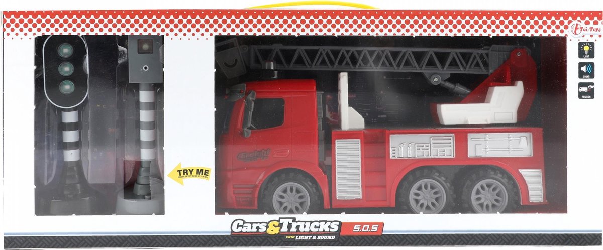 Huismerk Toi-toys Brandweerwagen Met Verkeerslichten - 58 cm - Rood