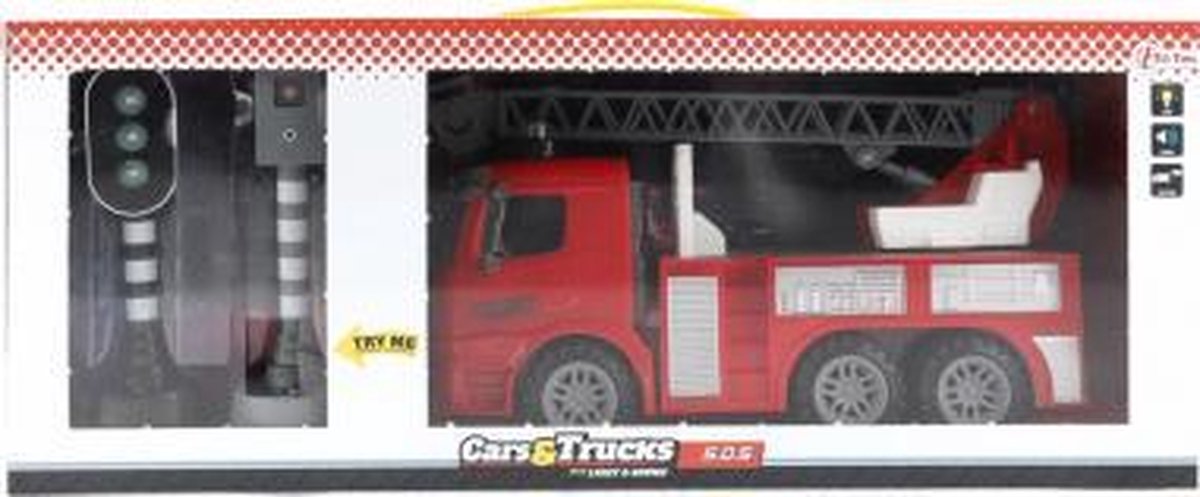 Huismerk Toi-toys Brandweerwagen Met Verkeerslichten - 58 cm - Rood