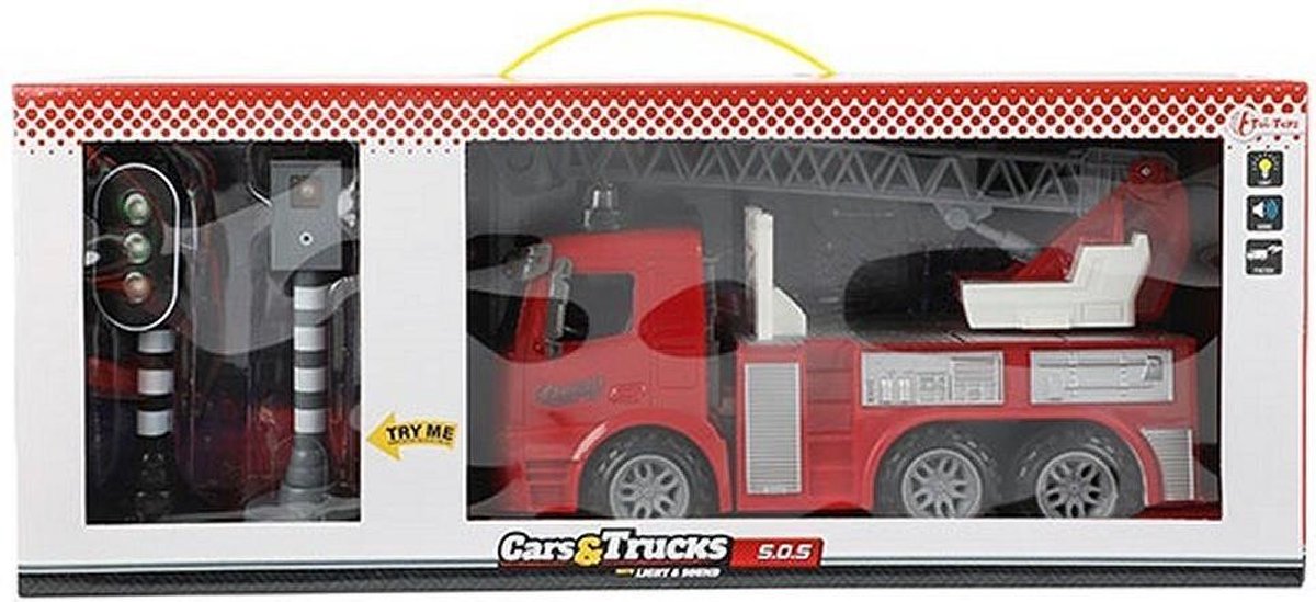 Huismerk Toi-toys Brandweerwagen Met Verkeerslichten - 58 cm - Rood