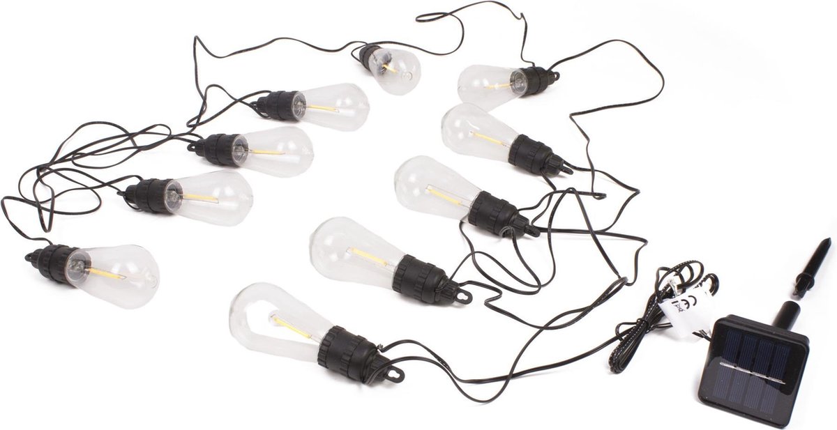 Hofftech Solar Led Lichtsnoer 10 Led Lampen - 7.5 meter
