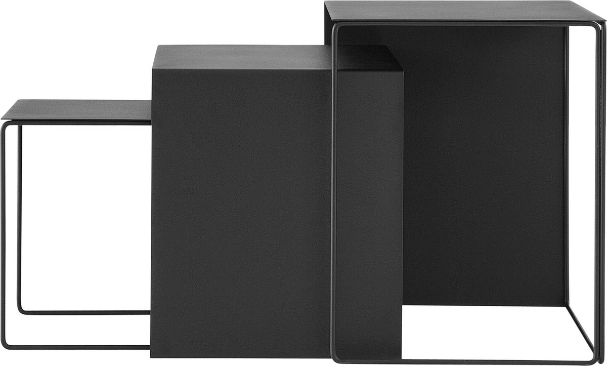 Ferm Living Cluster Bijzettafels Set van 3 - Zwart