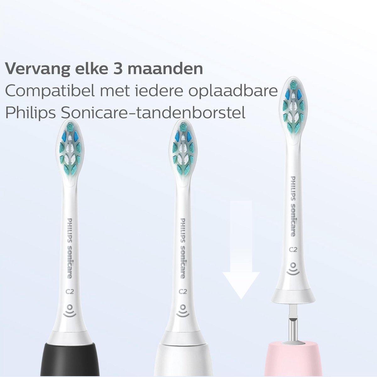 Philips Sonicare Optimal White Standaard HX6064/10 (4 stuks) - Wit
