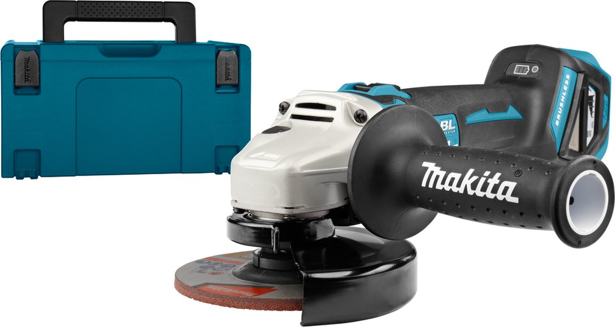 Makita DGA511RTJ 18v Haakse slijper 125mm | 18v 5.0Ah Li-ion in M-box