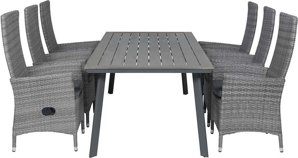 Garden Impressions Nice 7-delige Tuinset - Penedo Tuintafel 230x100 Cm - Grijs