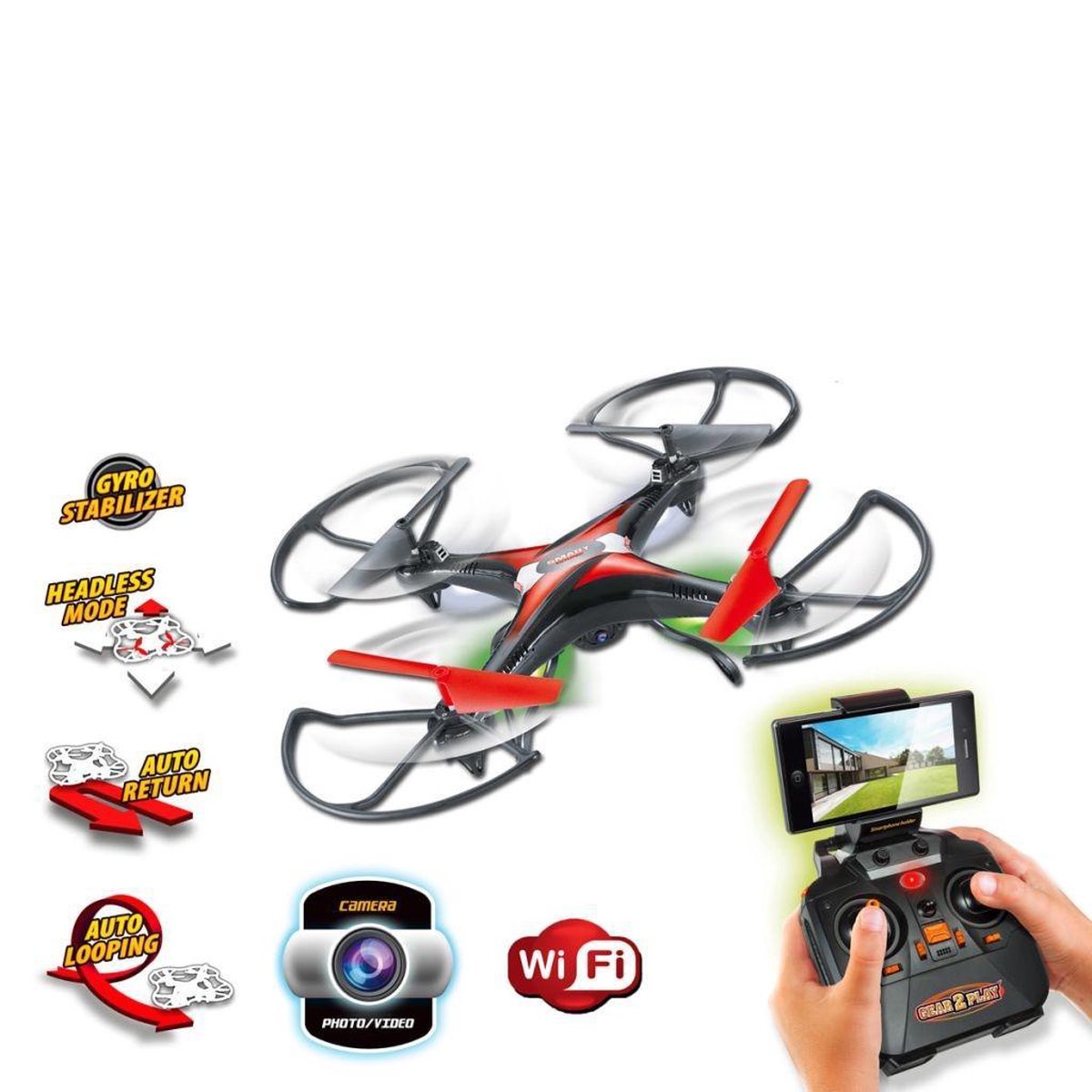 GEAR2PLAY Smart Drone - Zwart