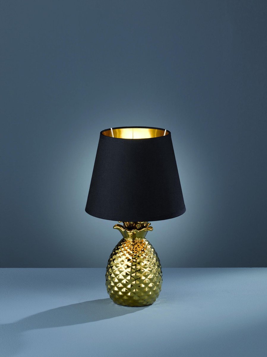 Reality Tafellamp Pineapple 35 Cm Keramiek/textiel/zwart - Goud