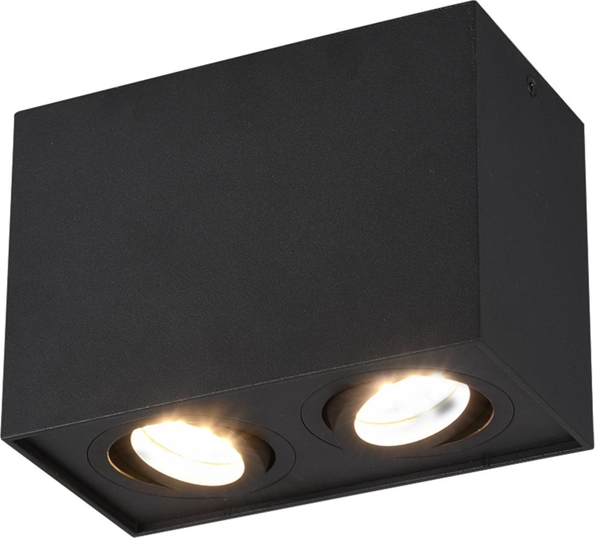 BES LED Led Plafondspot - Trion Bisqy - Gu10 Fitting - 2-lichts - Rechthoek - Mat - Aluminium - Zwart