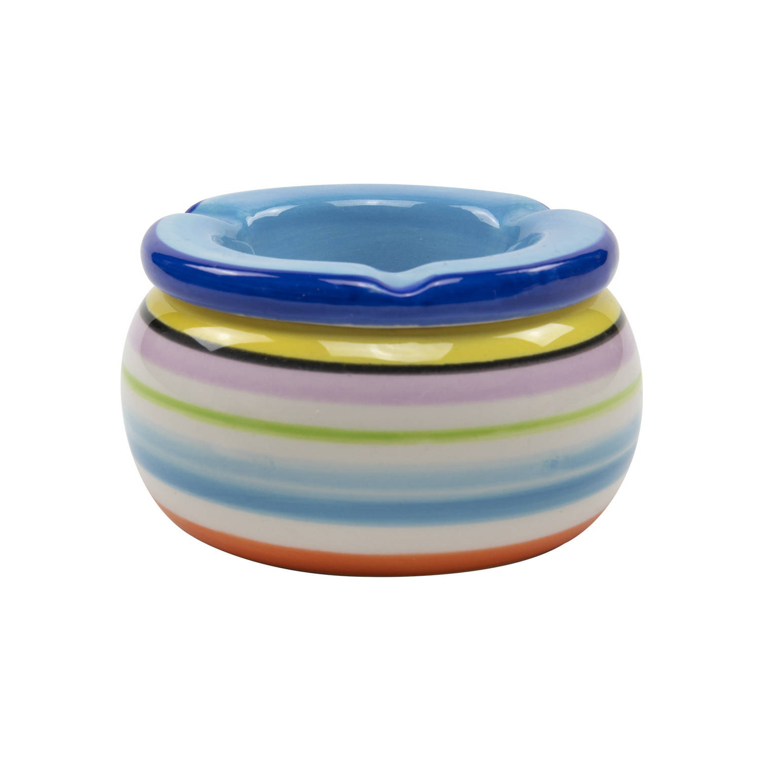 Ronde Terras Asbak/stormasbak Keramiek 7,5 X 4 Cm - Buiten Asbakken - Blauw