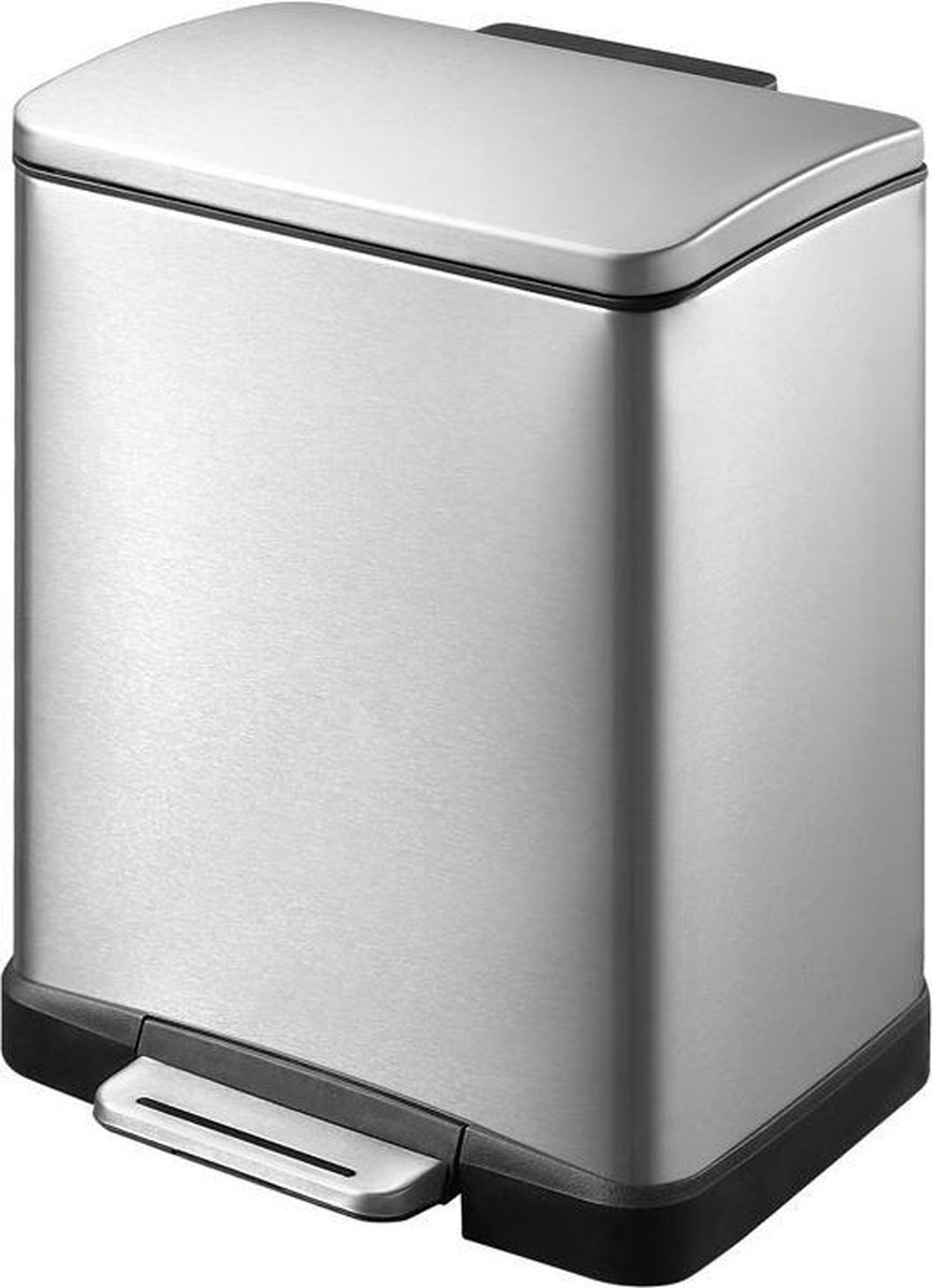 Eko E-cube Pedaalemmer - 12 L - Mat Rvs - Silver