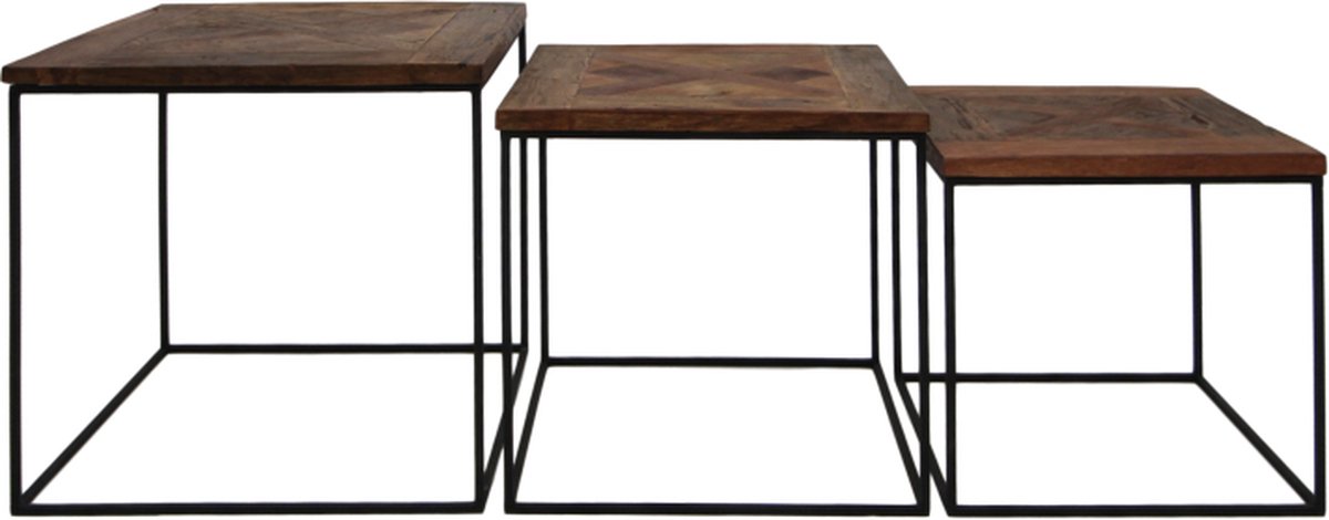 HSM Collection Austin Salontafel Set van 3 - Bruin