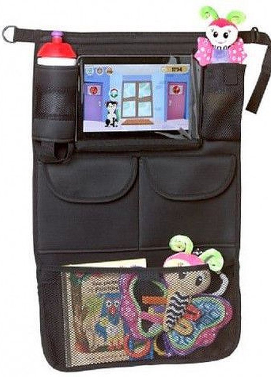 A3 Baby & Kids Autostoel Organizer - Met Tablet Houder - Zwart
