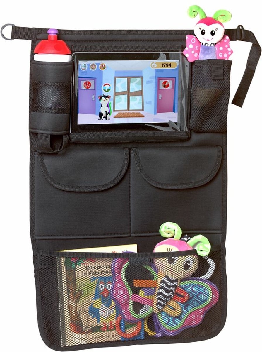 A3 Baby & Kids Autostoel Organizer - Met Tablet Houder - Zwart