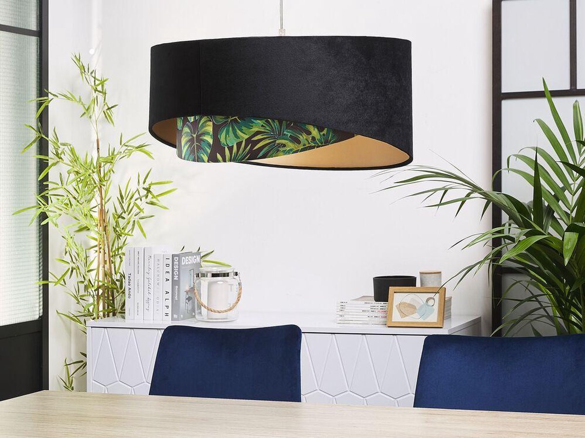 Beliani Zeja Hanglamp Polyester 50 X 50 Cm - Zwart